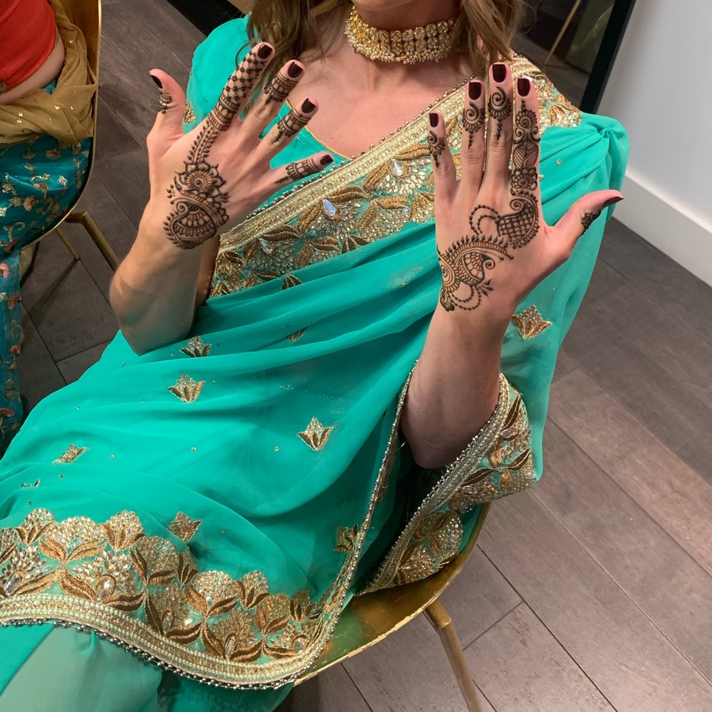 Green Pre-Stitched Saree